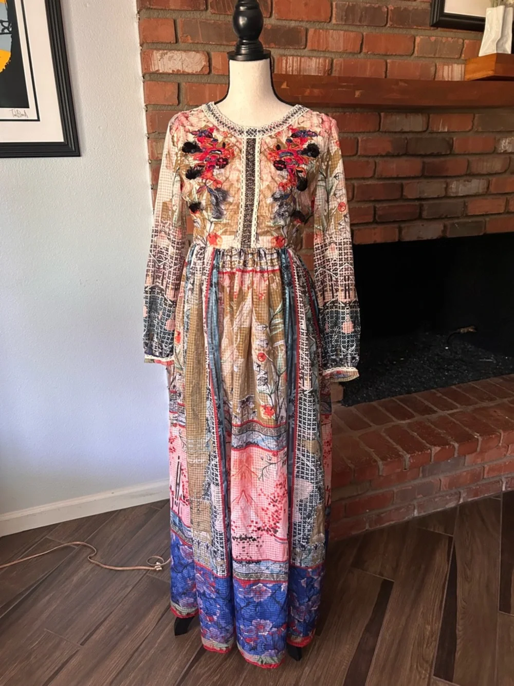 Anthropologie Bhanuni by Jyoti Dorais Bohemian Maxi Dress Sz S - Picture 4 of 13